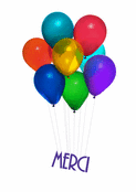 Ballons colorés pour dire merci